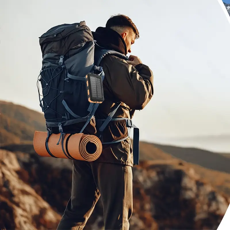 solar power bank 20000mah – portable charger with dual usb output, built in led flashlight & compass | waterproof backup battery pack for phones, tablets, outdoor travel & camping | perfect holiday gift solar power bank 20000mah – portable charger with dual usb output, built in led flashlight & compass | waterproof backup battery pack for phones, tablets, outdoor travel & camping | perfect holiday gift