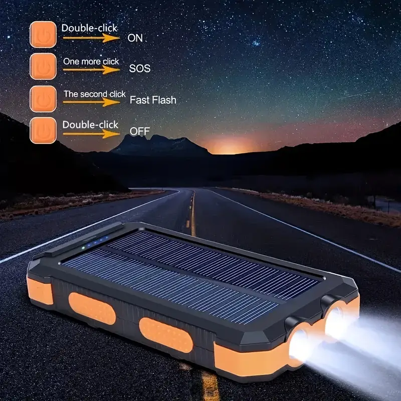 solar power bank 20000mah – portable charger with dual usb output, built in led flashlight & compass | waterproof backup battery pack for phones, tablets, outdoor travel & camping | perfect holiday gift solar power bank 20000mah – portable charger with dual usb output, built in led flashlight & compass | waterproof backup battery pack for phones, tablets, outdoor travel & camping | perfect holiday gift