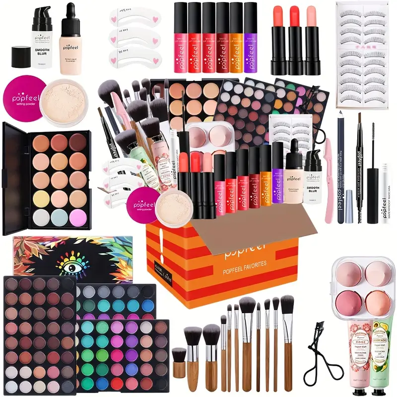 popfeel complete makeup kit gift set – full face makeup essentials for beginners & professionals | all in one beauty set for eyes, lips & face | perfect gift for women, teens & makeup lovers popfeel complete makeup kit gift set – full face makeup essentials for beginners & professionals | all in one beauty set for eyes, lips & face | perfect gift for women, teens & makeup lovers