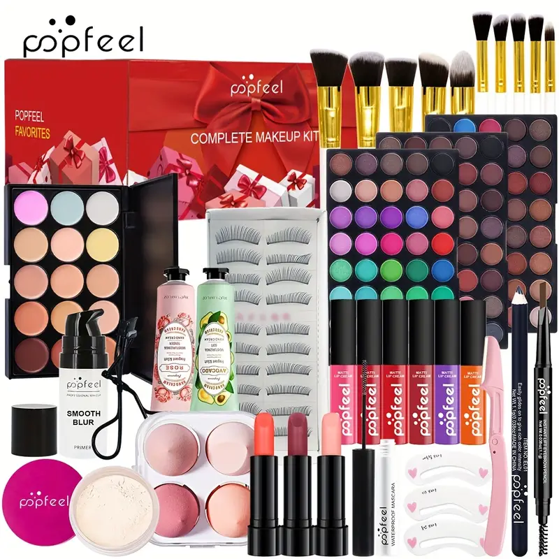 popfeel complete makeup kit gift set – full face makeup essentials for beginners & professionals | all in one beauty set for eyes, lips & face | perfect gift for women, teens & makeup lovers popfeel complete makeup kit gift set – full face makeup essentials for beginners & professionals | all in one beauty set for eyes, lips & face | perfect gift for women, teens & makeup lovers