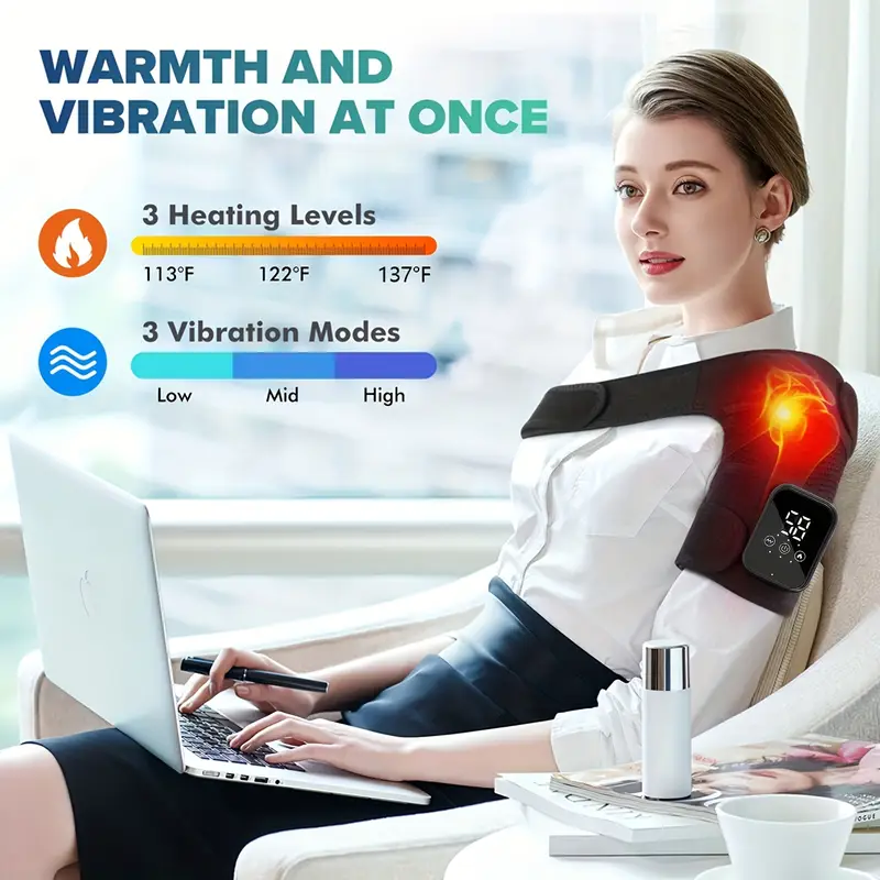 3 in 1 heated knee massager with vibration therapy – wireless adjustable massage pad for knees, shoulders & elbows | 3 level heat & intensity settings, ergonomic design | ideal christmas & halloween gift for family & friends 3 in 1 heated knee massager with vibration therapy – wireless adjustable massage pad for knees, shoulders & elbows | 3 level heat & intensity settings, ergonomic design | ideal christmas & halloween gift for family & friends